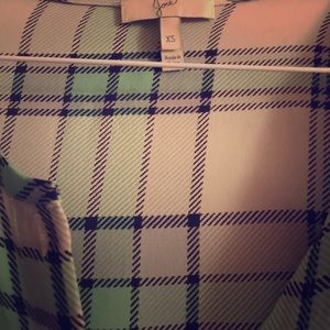 Joie Plaid Blouse. 100% silk.